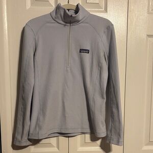 Patagonia micro fleece quarter zip up in powder blue size XS
